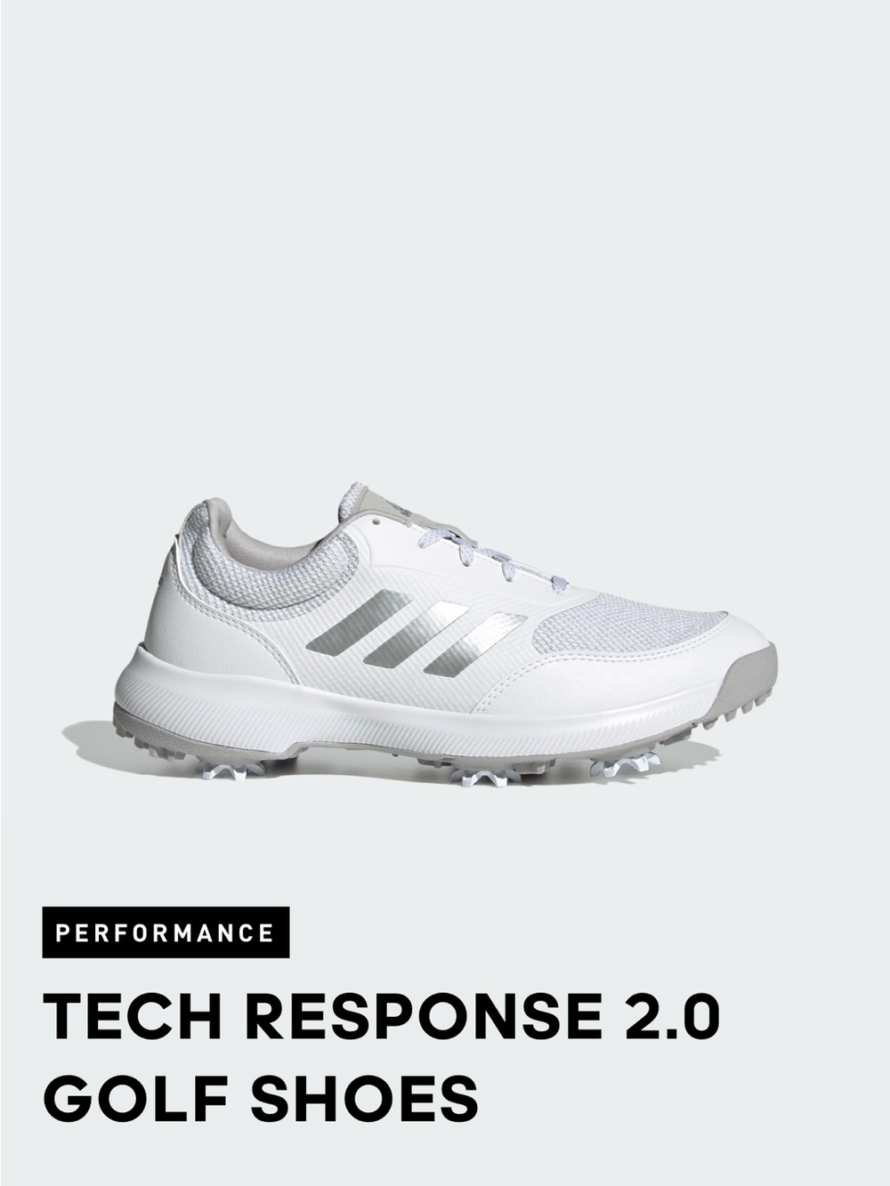 adidas White and Light Gray Golf Spikes